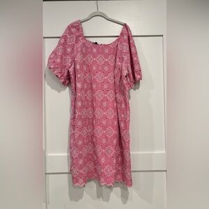Talbots 2x Pink Eyelet Women's Dress